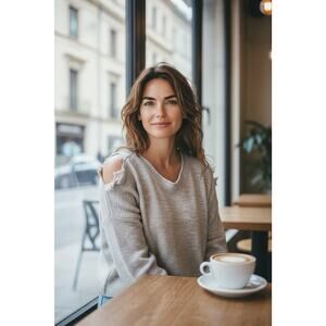 Adora Oversized Cold distressed Shoulder Sweater Size S/M Boho Fall